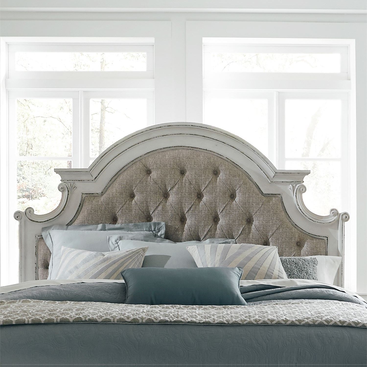 White upholstered panel headboard new arrivals